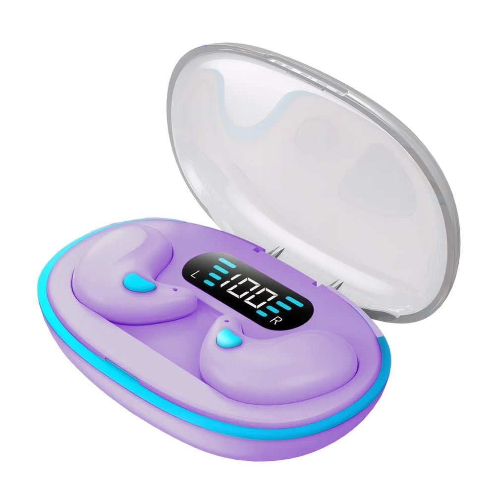 5.3 Stereo Headphones with Charging Case - Bluetooth Sleep Earphones - silverfoxgoods